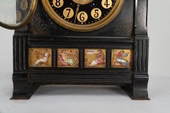 Aesthetic Movement Zodiac Black Marble Mantle Clock with Gong-Striking Movement - Thumbnail 20