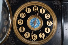 Aesthetic Movement Zodiac Black Marble Mantle Clock with Gong- Striking Movement - Thumbnail 21