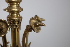 Dr Christopher Dresser (manner) – Rare Aesthetic brass five-arm chandelier - Thumbnail 7