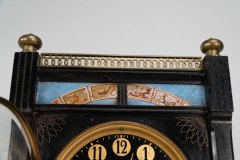 Aesthetic Movement Zodiac Black Marble Mantle Clock with Gong- Striking Movement - Thumbnail 22