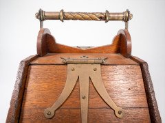 Dr. C. Dresser for Benham & Froud. An Aesthetic Movement Oak Coal Box with Brass Hinges - Thumbnail 9
