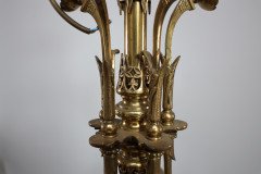 Dr Christopher Dresser (manner) – Rare Aesthetic brass five-arm chandelier - Thumbnail 8
