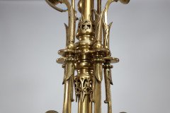 Dr Christopher Dresser (manner) – Rare Aesthetic brass five-arm chandelier - Thumbnail 9