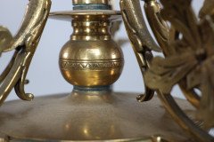 Dr Christopher Dresser (manner) – Rare Aesthetic brass five-arm chandelier - Thumbnail 12