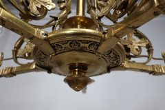 Dr Christopher Dresser (manner) – Rare Aesthetic brass five-arm chandelier - Thumbnail 19