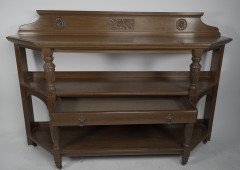 Lambs of Manchester. Alfred Waterhouse Attri, an Aesthetic Movement Oak Etagere - Thumbnail 2