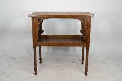 An identical pair of Arts and Crafts oak sidetable - Thumbnail 4