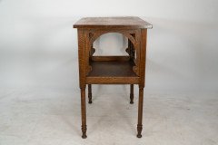 An identical pair of Arts and Crafts oak sidetable - Thumbnail 6