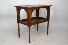 An identical pair of Arts and Crafts oak sidetable - Thumbnail 7
