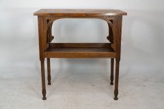 An identical pair of Arts and Crafts oak sidetable - Thumbnail 9