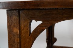 An identical pair of Arts and Crafts oak sidetable - Thumbnail 11
