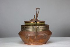 Carl Deffner. an Early Secessionist Style Copper and Brass Punch Bowl and Lid - Thumbnail 5