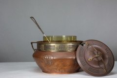 Carl Deffner. an Early Secessionist Style Copper and Brass Punch Bowl and Lid - Thumbnail 9