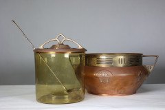 Carl Deffner. an Early Secessionist Style Copper and Brass Punch Bowl and Lid - Thumbnail 11