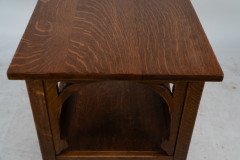 An identical pair of Arts and Crafts oak sidetable - Thumbnail 18
