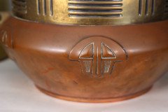 Carl Deffner. an Early Secessionist Style Copper and Brass Punch Bowl and Lid - Thumbnail 12