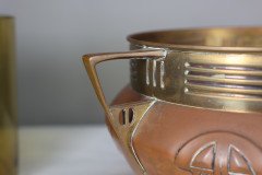 Carl Deffner. an Early Secessionist Style Copper and Brass Punch Bowl and Lid - Thumbnail 16