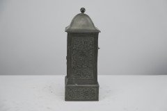 B G H, Attri. an Arts & Crafts Brass Mantel Clock with Stylised Floral Chasing - Thumbnail 3