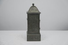 B G H, Attri. an Arts & Crafts Brass Mantel Clock with Stylised Floral Chasing - Thumbnail 4