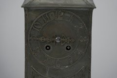 B G H, Attri. an Arts & Crafts Brass Mantel Clock with Stylised Floral Chasing - Thumbnail 6