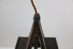 A Glasgow School Anodised Copper Ceiling Light with Upside Down Split Heart Cut-outs - Thumbnail 9