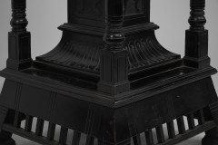 Henry W Batley Aesthetic Movement Ebonised Pedestal Stand with Carved Sunflowers - Thumbnail 4