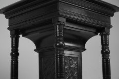 Henry W Batley Aesthetic Movement Ebonised Pedestal Stand with Carved Sunflowers - Thumbnail 7