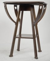 Liberty & Co a Fine Arts & Crafts Mahogany Side Table with Pierced Heart Details - Thumbnail 2