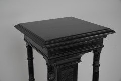 Henry W Batley Aesthetic Movement Ebonised Pedestal Stand with Carved Sunflowers - Thumbnail 13