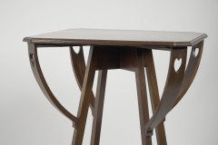 Liberty & Co a Fine Arts & Crafts Mahogany Side Table with Pierced Heart Details - Thumbnail 4