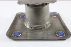 Liberty & Co. an Arts & Crafts Pewter Inkwell with Violet Enamel Decoration - Thumbnail 13