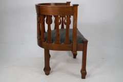 An Arts and Crafts Oak Armchair with Stylized Floral Upright Decoration - Thumbnail 3