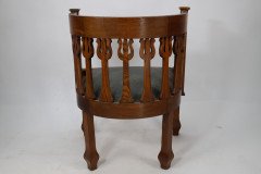 An Arts and Crafts Oak Armchair with Stylized Floral Upright Decoration - Thumbnail 5
