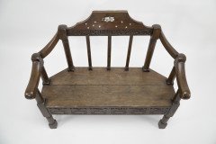 Arts & Crafts Inlaid Oak Settle Probably Commissioned by Sir Samuel Morton - Thumbnail 5