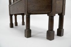 Arts & Crafts Inlaid Oak Settle Probably Commissioned by Sir Samuel Morton - Thumbnail 7