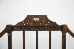 Arts & Crafts Inlaid Oak Settle Probably Commissioned by Sir Samuel Morton - Thumbnail 9