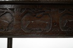 Arts & Crafts Inlaid Oak Settle Probably Commissioned by Sir Samuel Morton - Thumbnail 11