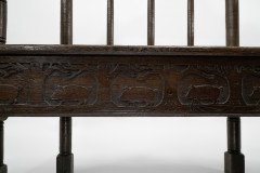 Arts & Crafts Inlaid Oak Settle Probably Commissioned by Sir Samuel Morton - Thumbnail 12