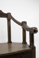 Arts & Crafts Inlaid Oak Settle Probably Commissioned by Sir Samuel Morton - Thumbnail 16