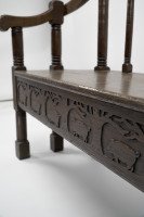 Arts & Crafts Inlaid Oak Settle Probably Commissioned by Sir Samuel Morton - Thumbnail 17