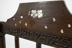 Arts & Crafts Inlaid Oak Settle Probably Commissioned by Sir Samuel Morton - Thumbnail 20