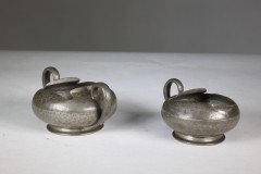 Liberty and Co. an English Pewter 0966 Arts and Crafts Milk and Sugar Bowl - Thumbnail 2