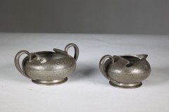 Liberty & Co. – English Pewter 0966 Arts and Crafts Pewter Milk and Sugar Bowl - Thumbnail 3