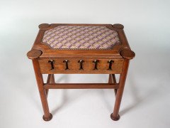 Liberty and Co (attributed). a Glasgow School Walnut Piano Stool with Storage under the Seat - Thumbnail 2