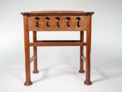 Liberty and Co (attributed). a Glasgow School Walnut Piano Stool with Storage under the Seat - Thumbnail 3