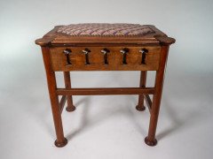Liberty and Co (attributed). a Glasgow School Walnut Piano Stool with Storage under the Seat - Thumbnail 4