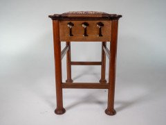 Liberty and Co (attributed). a Glasgow School Walnut Piano Stool with Storage under the Seat - Thumbnail 6