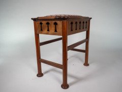 Liberty and Co (attributed). a Glasgow School Walnut Piano Stool with Storage under the Seat - Thumbnail 8