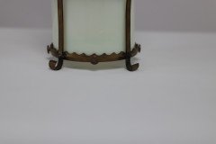 An Arts & Crafts Brass Ceiling Lantern with the Original Vaseline Shade - Thumbnail 8