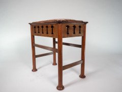 Liberty and Co (attributed). a Glasgow School Walnut Piano Stool with Storage under the Seat - Thumbnail 10